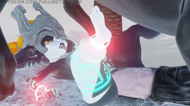 A young girl with a mischievous streak, Midna, gets wrecked by two large horses in a hot and steamy scene of sexual deviance