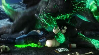 Elizabeth gets fucked by a monster in the woods