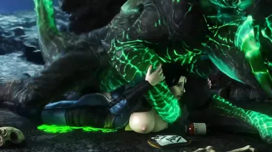Elizabeth gets fucked by a monster in the woods