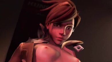 Fantasy: Tracer, the Overwatch heroine, gets her first taste of manhood as she eagerly enjoys a guys dick in this hentai porn video by Secaz