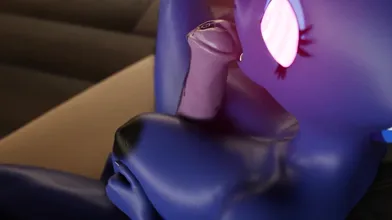 Watch as Luna and Solo engage in a hypnotic titfuck session with a hot ebony stud!