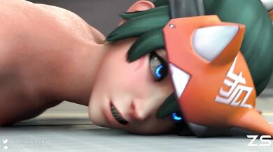 Kiriko, the cybernetic assassin from Overwatch, gets taken down by a powerful new foe named Zodros in this hentai porn video