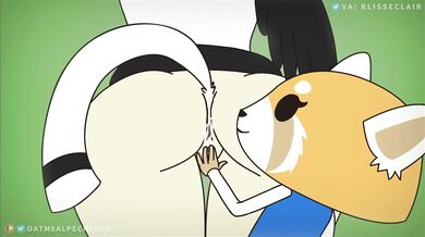 Watch as Retsuko gets fucked by her boss in the office, only to be caught in the act by her coworkers who then join in on the fun