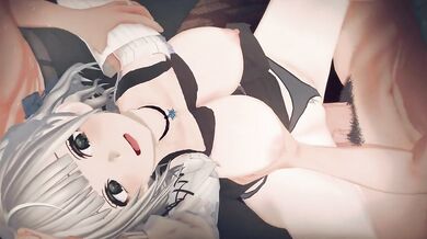 Watch as the twins, Shirogane Noel, get gangbanged by a group of horny men in this hentai porn video!