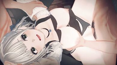Watch as the twins, Shirogane Noel, get gangbanged by a group of horny men in this hentai porn video!