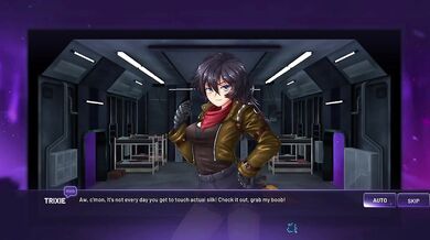 Sexy Trixie gets caught in a shelter during a gameplay session and ends up having hot 69 sex with a hunky stranger