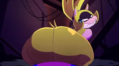 Sexy babe with a round ass gets fucked hard by a plague-like creature in a dark dungeon!