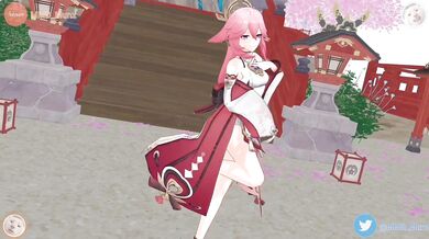 Taming the Miko and the Insect with her Wet Pussy