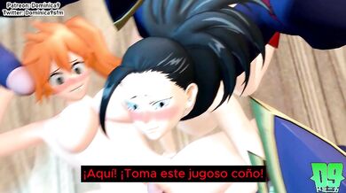Watch as Momo and Kendo take on their very first sidekick job in this thrilling Spanish-dubbed hentai PORN video