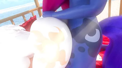 Celestia and Luna have hot lesbian sex in the castle of Canterlot!