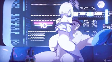 Lucy the cyberpunk neko lo*li in her underwear gets fucked by a stranger while shes home alone