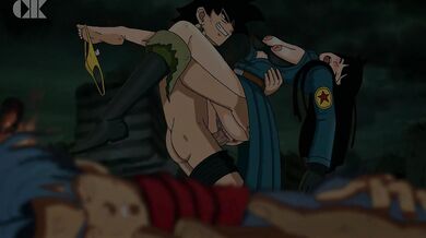 Watch Trunks get defeated in the most satisfying way possible, as he gets penetrated by Zanjis massive cock in this hot hentai PORN video