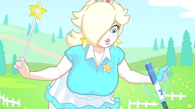 The Frisky Golfer and the Sultry Rosalina Bounce Their Boobs in an Intense Hentai Video