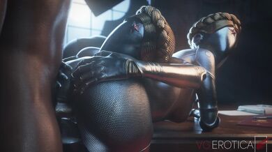 Watch this hot threesome scene between two twin sisters and their boyfriend in black and white VG erotica style!