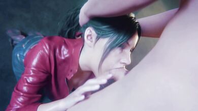 Claire Redfield Takes a Load on Her Face
