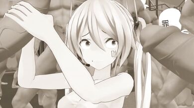 Watch this hot anime girl Miku getting gangbanged in a warehouse by Zienzao and his friends!