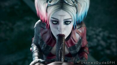 MILF Harley Quinn Gives a Blowjob to the Stoner Dude in Blacked Stoneddude