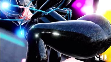 Thick and Curvy Futa in Skintight Bodysuit Dominates Bimbos