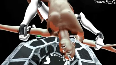 Erotic Virtual Reality Experience with a Big-Breasted Sex Doll Sucks a Prisoner Dry