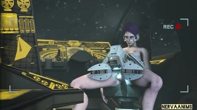 Futa Quarian Alien Girl uses her Drone for Sonic Pleasure - NervaANIMS