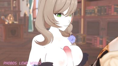 Lisa gets pounded by a giant monster on the planet Phobos