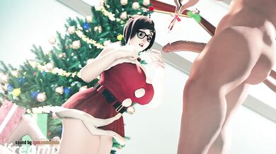 One wintery day, Mei decided to have a festive Christmas threesome with her two best friends, Kreamu and Santa Claus himself!