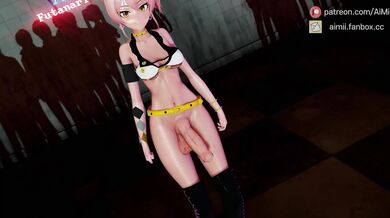 Mika, the bunny girl gets screwed by a futa in sexy rabbit ears and tail