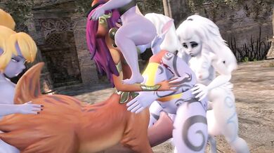 Watch as these fierce futa-anthros get taken by a gang of horny men in this intense porn scene!