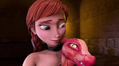 The icy queen and her sister explore the forbidden forest with a mysterious monster