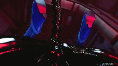 The Sexy Space Hunter Samus Aran Takes on a Hot Alien Creature in 4K Ultra HD Hentai Video!