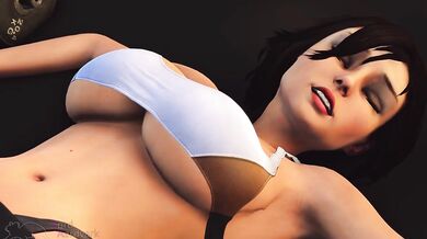 Elizabeth gets pounded by the weights as she works out in the gym