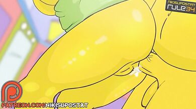 Bart Simpson is watching his hot parents get intimate in the kitchen and cums in his pants[NSTAT]