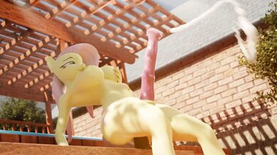 Fantasizing on her own in the stable: Fluttershys Private Equestria