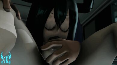 Momo Yaoyorozu and Tsuyu Asui engage in a hot 69 with Saraken, the horny demon