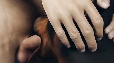 The deep throat of the bitch, as she is mounted by a strong dog