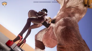 Einstein gets fucked by a giant horse-man!