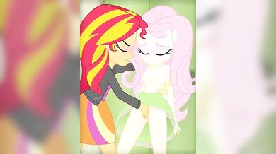 Threes Company - Sunset, Blowing & Fluttershy