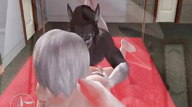 Horny wolf devours bunny boys ass%