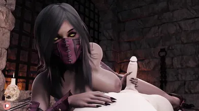 Mileena gets a Hand Job in Mortal Kombat XXX
