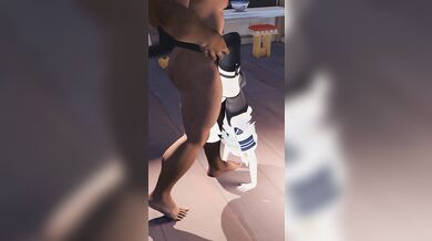 Watch as Filian gets into the handstand position and starts to touch herself in all the right places!