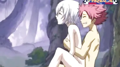 Ryuu Natsume and Lisanna having steamy outdoor sex in the forest