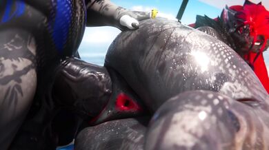 Fantasy beach sex with busty brunette and muscular blonde duo in the sand