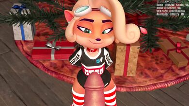 Sexy Mrs Claus takes on her elf helper in a sexy stocking-stuffer