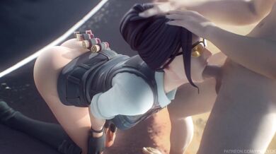 Fortnites Rook gets a blow job from White Fps Blyck in this hentai porn video