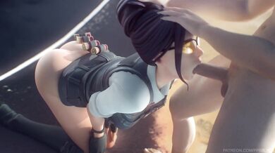 Fortnites Rook gets a blow job from White Fps Blyck in this hentai porn video