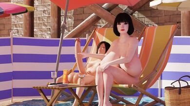 Watch the hot chick with d*ck jerk off to a futa in this hentai BASHUCHAN porn scene!