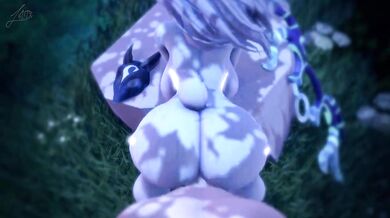 Watch as Adrian Dust red fucks a lamb doggy style in this POV hentai video!