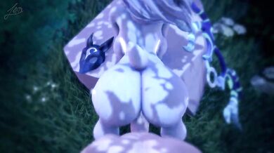 Watch as Adrian Dust red fucks a lamb doggy style in this POV hentai video!