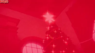 A blonde beauty dressed as Santa Claus enjoys a holiday footjob in high definition 3D format