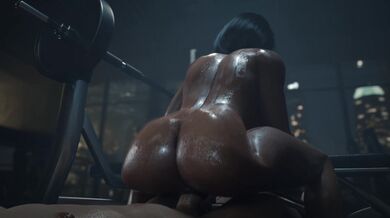 Watch how Pharah from Overwatch works out in the gym and get aroused by her hot body movements in this erotic porn video!